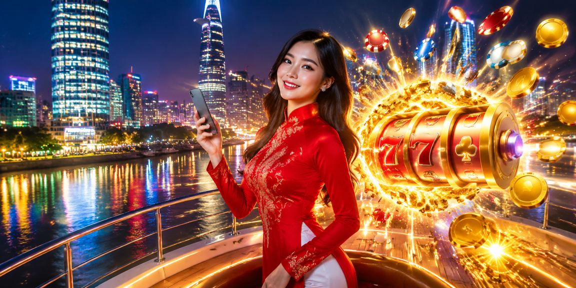 Người chơi slot game tại Hà Nội với trang phục áo dài truyền thống